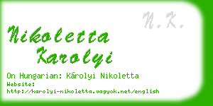 nikoletta karolyi business card