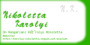 nikoletta karolyi business card